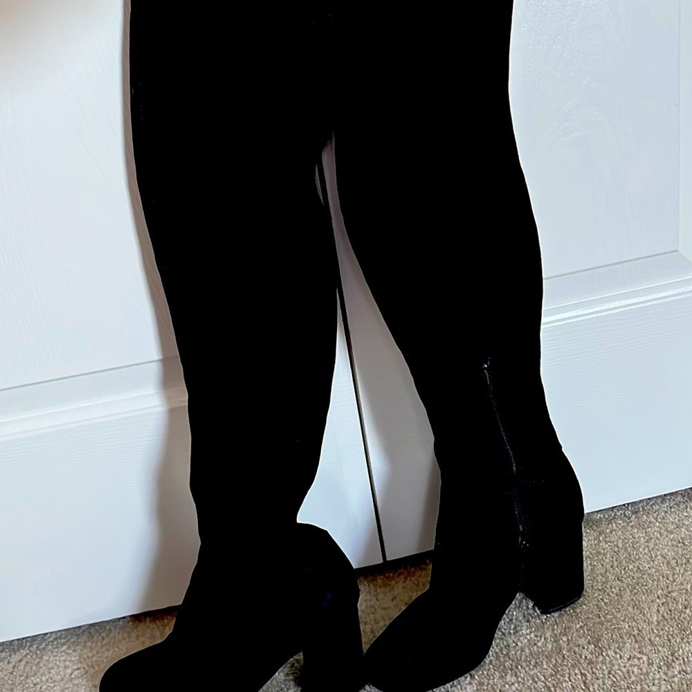 Black over the knee boots wore 1x
